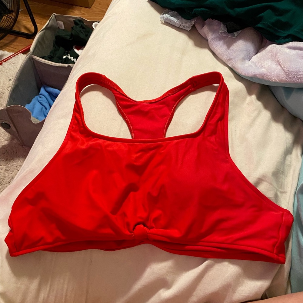 Red swim top